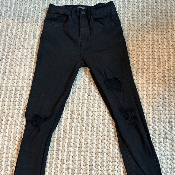 Wild Fable Black Super High Rise Distressed Skinny Jeans Women's Size 2 - Picture 2 of 11